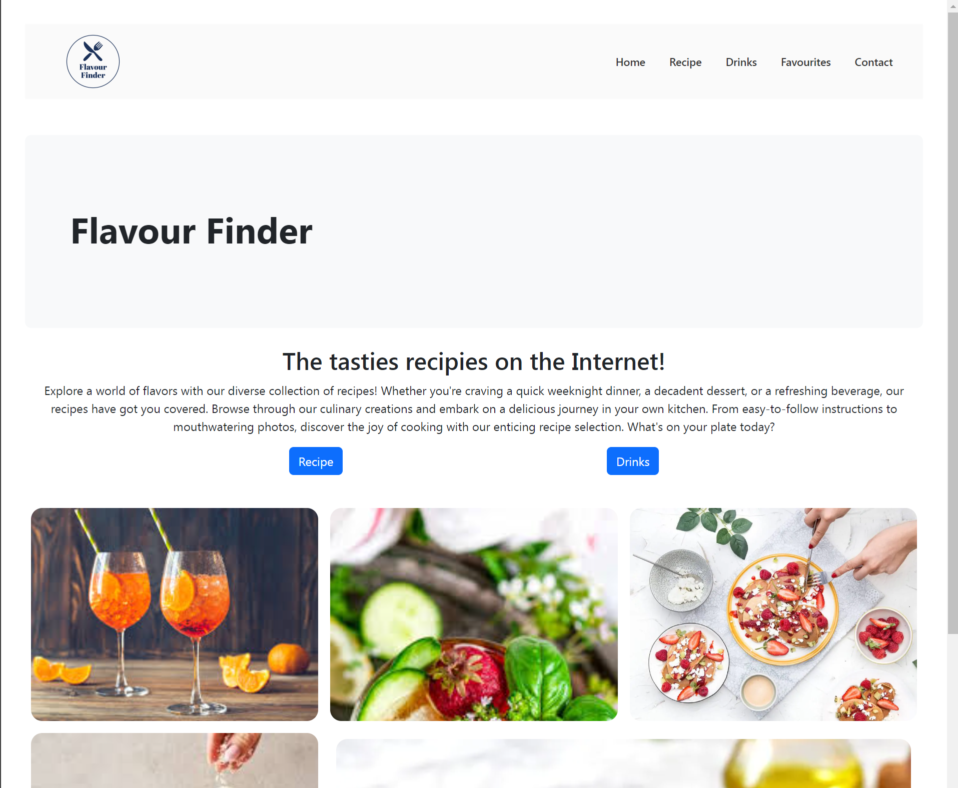 Screenshot of Group Project - Flavour Finder